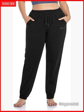 Plus Size Joggers with Pockets Active Lounge Pants Workout Yoga Tapered
